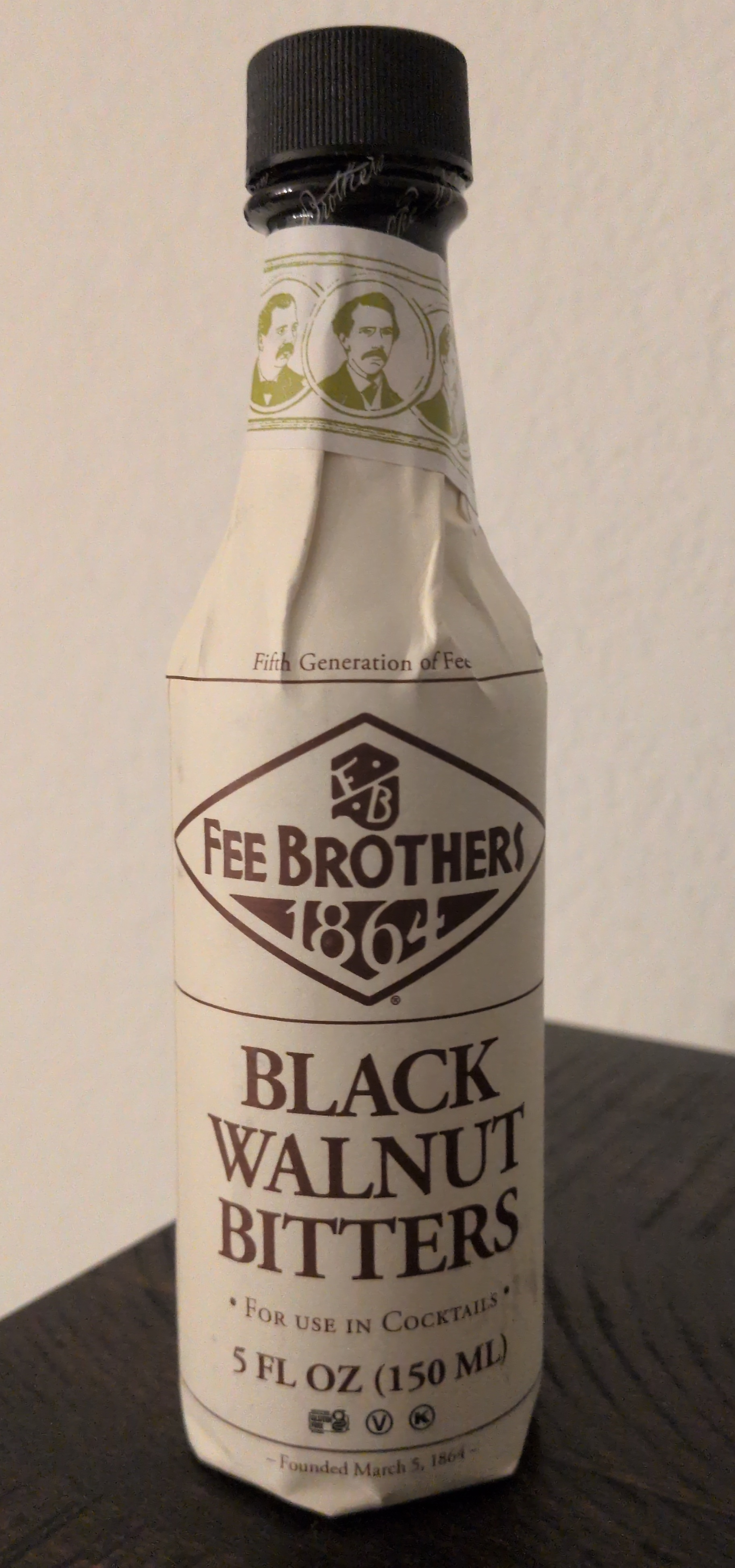 Black walnut bitters bottle